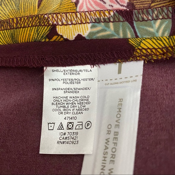 LOFT Womens Tunic Dress Burgundy Floral Print Long Sleeved NEW Size 0 - Picture 7 of 7